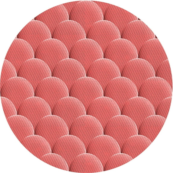 Ahgly Company Indoor Round Patterned Bean Red Area Rugs, 5' Round