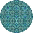thumbnail image 1 of Ahgly Company Indoor Round Patterned Blue Jay Blue Area Rugs, 3' Round, 1 of 6