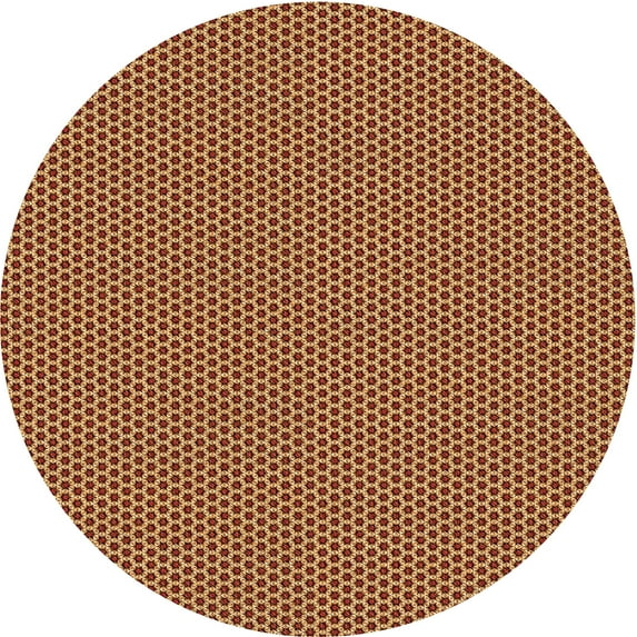 Ahgly Company Indoor Round Patterned Cantaloupe Orange Area Rugs, 7' Round