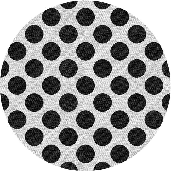 Ahgly Company Indoor Round Patterned Charcoal Black Area Rugs, 4' Round