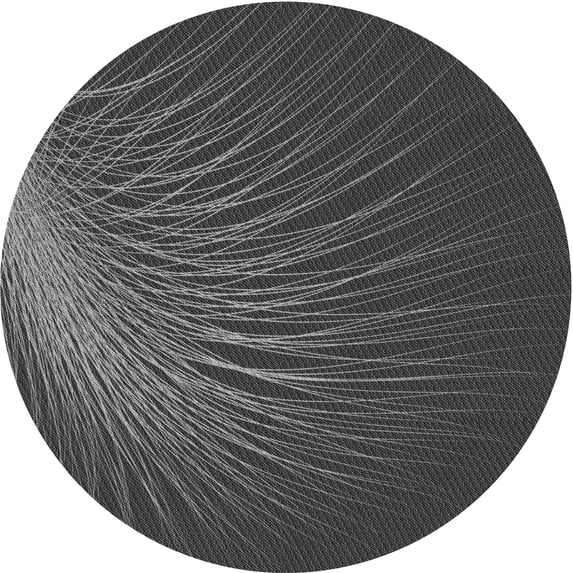 Ahgly Company Indoor Round Patterned Charcoal Black Area Rugs, 6' Round