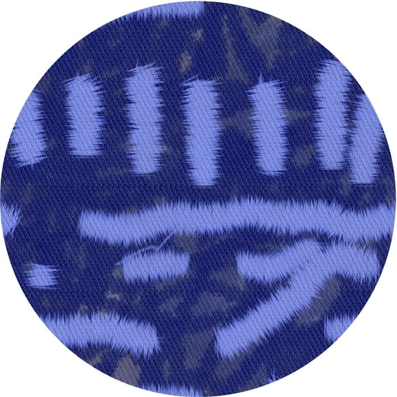 Ahgly Company Indoor Round Patterned Cobalt Blue Area Rugs, 8' Round