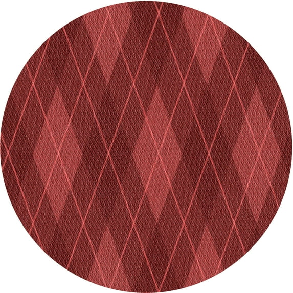 Ahgly Company Indoor Round Patterned Cranberry Red Area Rugs, 8' Round