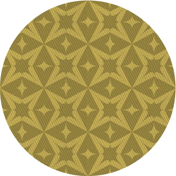 Ahgly Company Indoor Round Patterned Dark Bisque Brown Area Rugs, 5' Round