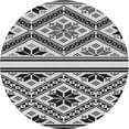 thumbnail image 1 of Ahgly Company Indoor Round Patterned Dark Gray Black Area Rugs, 4' Round, 1 of 6