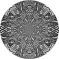 thumbnail image 1 of Ahgly Company Indoor Round Patterned Dark Gray Black Area Rugs, 4' Round, 1 of 1