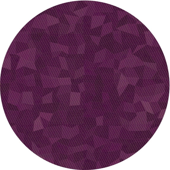 Ahgly Company Indoor Round Patterned Dark Raspberry Purple Area Rugs, 5' Round