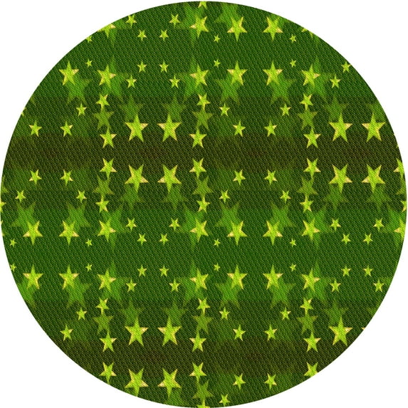 Ahgly Company Indoor Round Patterned Deep Emerald Green Area Rugs, 3' Round