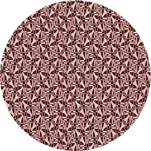 Ahgly Company Indoor Round Patterned Flamingo Pink Area Rugs, 5' Round