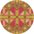 thumbnail image 1 of Ahgly Company Indoor Round Patterned Grapefruit Red Area Rugs, 3' Round, 1 of 6
