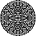 thumbnail image 1 of Ahgly Company Indoor Round Patterned Gray Cloud Gray Area Rugs, 3' Round, 1 of 6