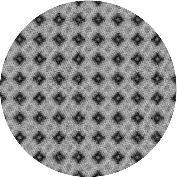 Ahgly Company Indoor Round Patterned Gray Dolphin Gray Area Rugs, 5' Round