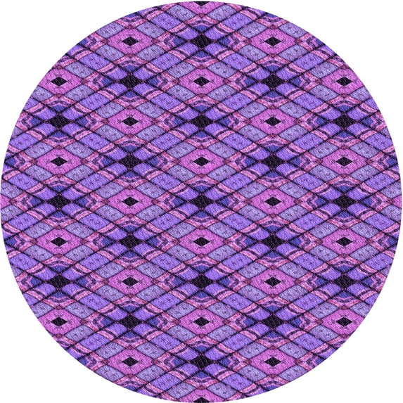Ahgly Company Indoor Round Patterned Heliotrope Purple Area Rugs, 6' Round