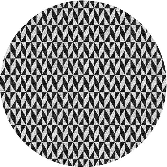 Ahgly Company Indoor Round Patterned Light Gray Novelty Area Rugs, 6' Round