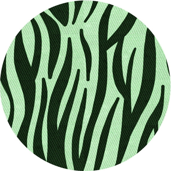Ahgly Company Indoor Round Patterned Light Green Area Rugs, 3' Round