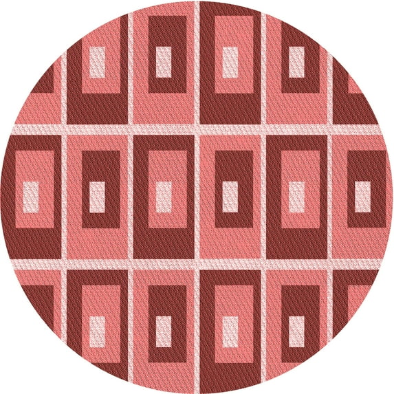 Ahgly Company Indoor Round Patterned Love Red Area Rugs, 6' Round