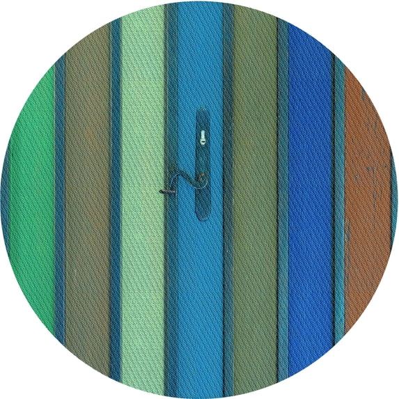 Ahgly Company Indoor Round Patterned Mint Green Area Rugs, 5' Round