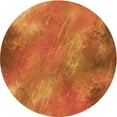 thumbnail image 1 of Ahgly Company Indoor Round Patterned Neon Orange Area Rugs, 3' Round, 1 of 6