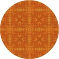 thumbnail image 1 of Ahgly Company Indoor Round Patterned Neon Orange Area Rugs, 6' Round, 1 of 1