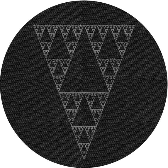 Ahgly Company Indoor Round Patterned Night Black Area Rugs, 3' Round