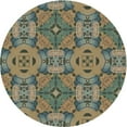 thumbnail image 1 of Ahgly Company Indoor Round Patterned Olive Green Area Rugs, 5' Round, 1 of 6