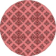 thumbnail image 1 of Ahgly Company Indoor Round Patterned Pastel Red Pink Area Rugs, 4' Round, 1 of 6