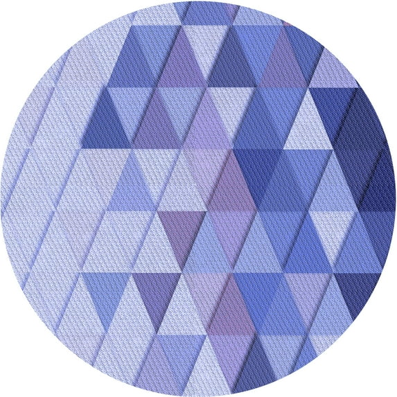 Ahgly Company Indoor Round Patterned Royal Blue Area Rugs, 7' Round
