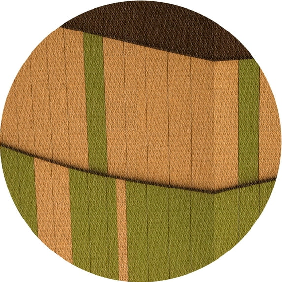 Ahgly Company Indoor Round Patterned Saddle Brown Area Rugs, 4' Round