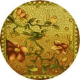 thumbnail image 1 of Ahgly Company Indoor Round Patterned Saddle Brown Area Rugs, 6' Round, 1 of 6