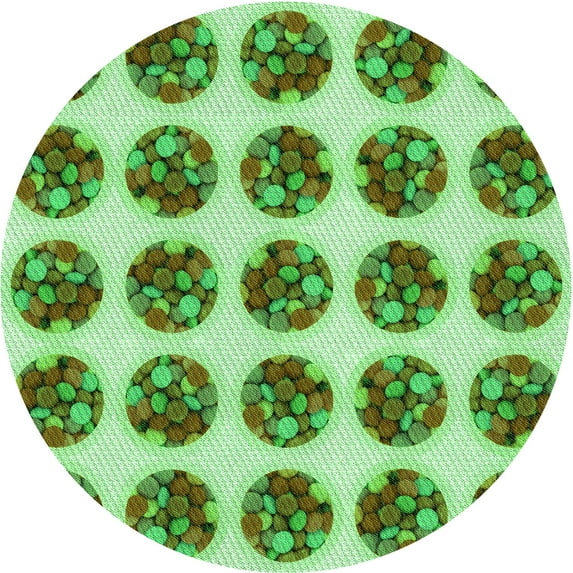Ahgly Company Indoor Round Patterned Seaweed Green Area Rugs, 5' Round