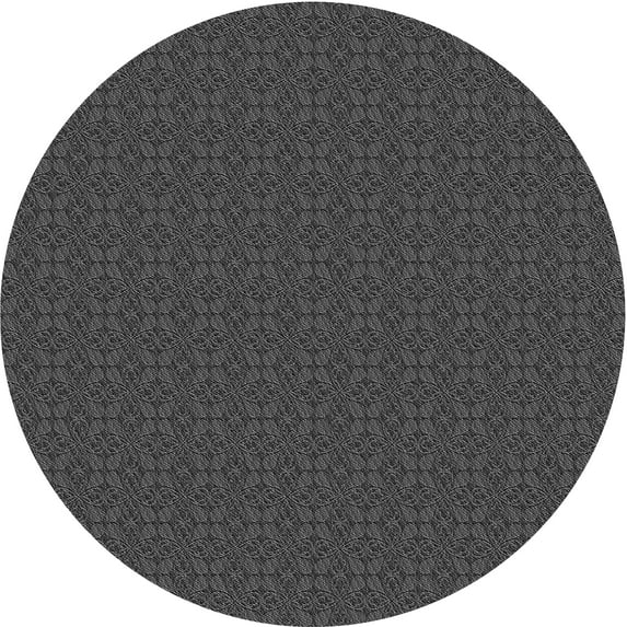 Ahgly Company Indoor Round Patterned Silver Gray Novelty Area Rugs, 8' Round