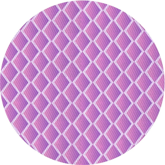 Ahgly Company Indoor Round Patterned Violet Purple Area Rugs, 6' Round
