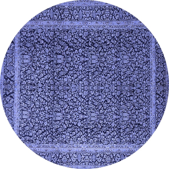 Ahgly Company Indoor Round Persian Blue Traditional Area Rugs, 3' Round