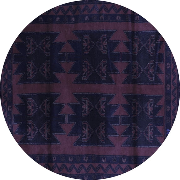 Ahgly Company Indoor Round Persian Blue Traditional Area Rugs, 3' Round