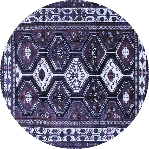 Ahgly Company Indoor Round Persian Blue Traditional Area Rugs, 3' Round