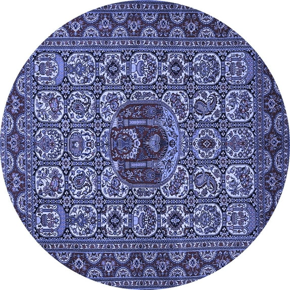 Ahgly Company Indoor Round Persian Blue Traditional Area Rugs, 4' Round