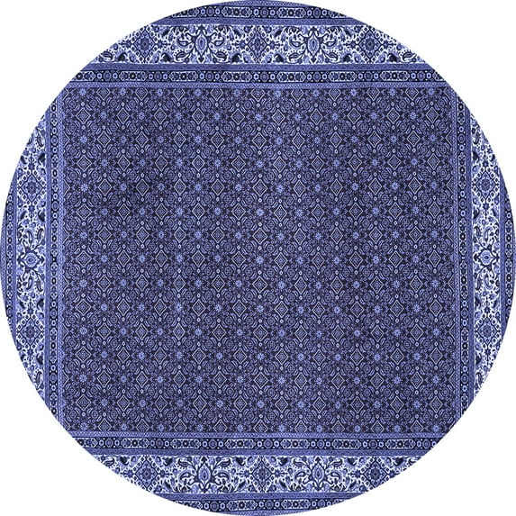Ahgly Company Indoor Round Persian Blue Traditional Area Rugs, 5' Round