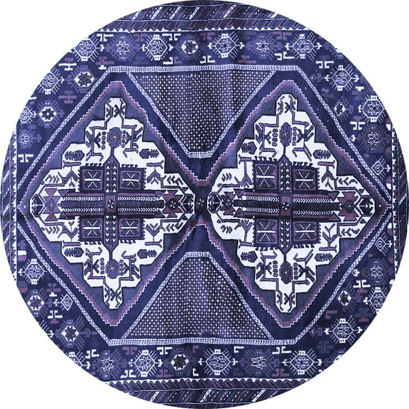 Ahgly Company Indoor Round Persian Blue Traditional Area Rugs, 5' Round