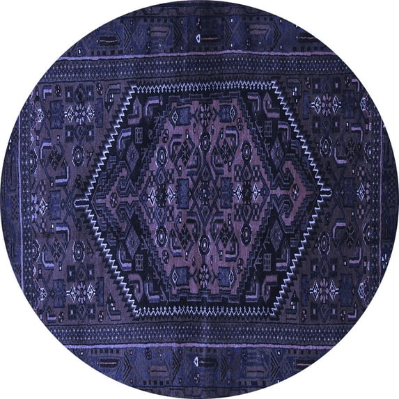 Ahgly Company Indoor Round Persian Blue Traditional Area Rugs, 6' Round