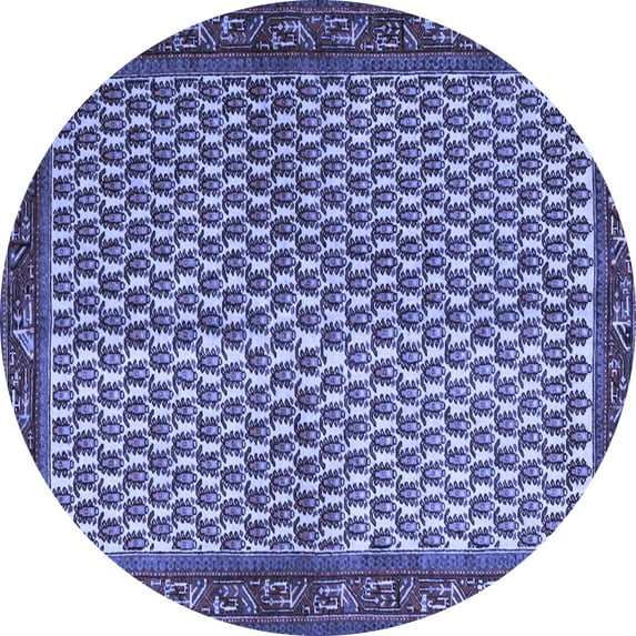 Ahgly Company Indoor Round Persian Blue Traditional Area Rugs, 6' Round