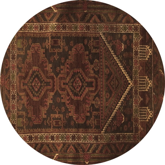 Ahgly Company Indoor Round Persian Brown Traditional Area Rugs, 3' Round