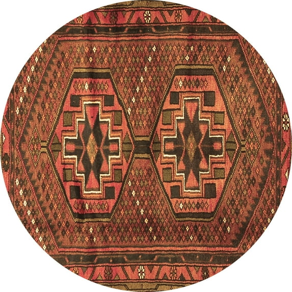 Ahgly Company Indoor Round Persian Brown Traditional Area Rugs, 3' Round