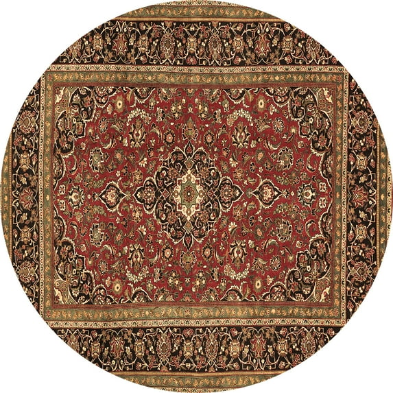 Ahgly Company Indoor Round Persian Brown Traditional Area Rugs, 3' Round