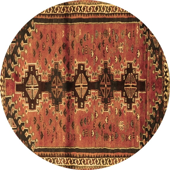 Ahgly Company Indoor Round Persian Brown Traditional Area Rugs, 5' Round