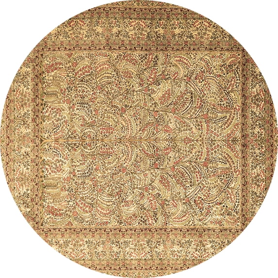 Ahgly Company Indoor Round Persian Brown Traditional Area Rugs, 5' Round