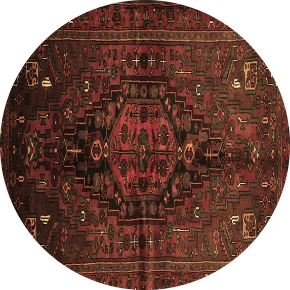 Ahgly Company Indoor Round Persian Brown Traditional Area Rugs, 6' Round