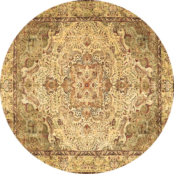 Ahgly Company Indoor Round Persian Brown Traditional Area Rugs, 7' Round