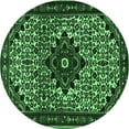 thumbnail image 1 of Ahgly Company Indoor Round Persian Emerald Green Traditional Area Rugs, 3' Round, 1 of 4
