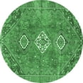 thumbnail image 1 of Ahgly Company Indoor Round Persian Emerald Green Traditional Area Rugs, 4' Round, 1 of 4