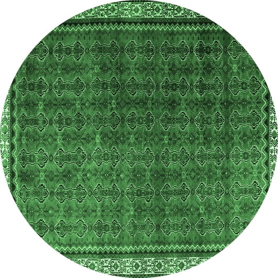 Ahgly Company Indoor Round Persian Emerald Green Traditional Area Rugs, 8' Round